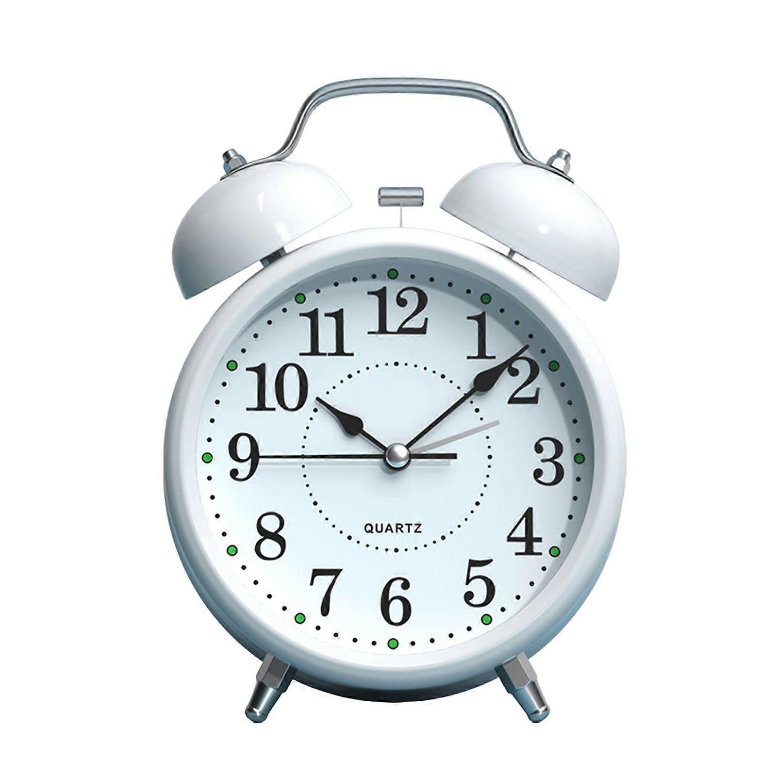 Qinghai Alarm Clock Silent Non-Ticking Easy to Read Battery Operated Round Retro Design Loud Bell Alarm LED Clock Decor