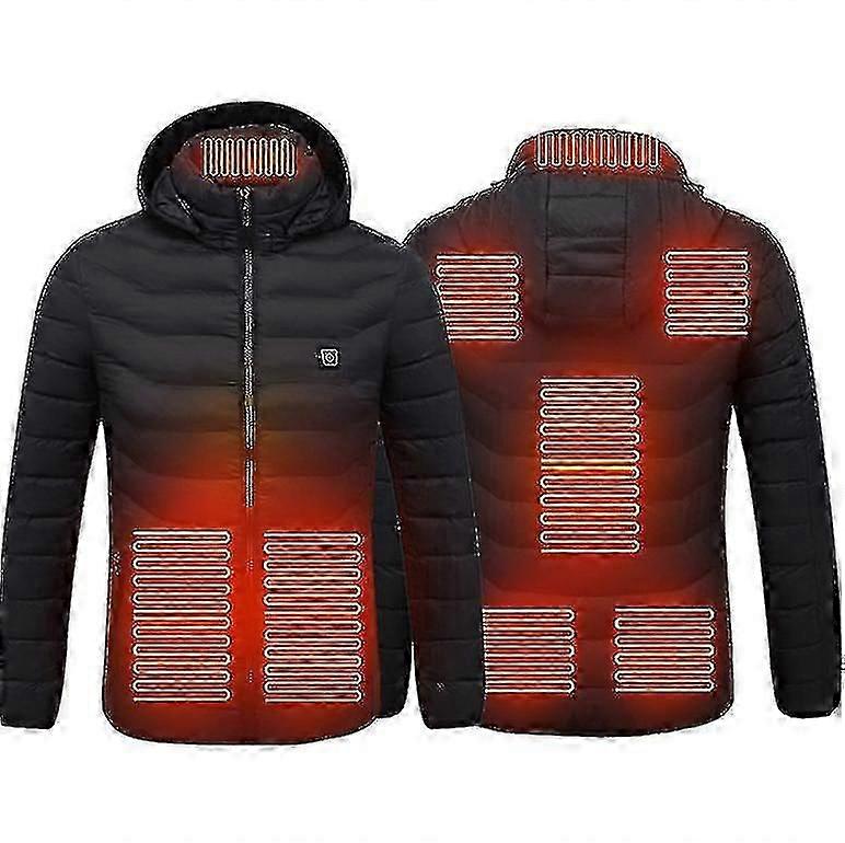 Heated Jacket, Winter Outdoor Warm Electric Heating Coat, 8 Heating Zones