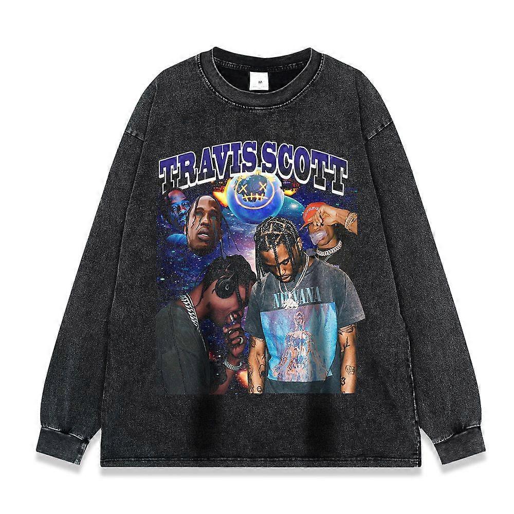 TRAVIS SCOTT póló Amerikai retro pulóver laza férfi és női ing TOP