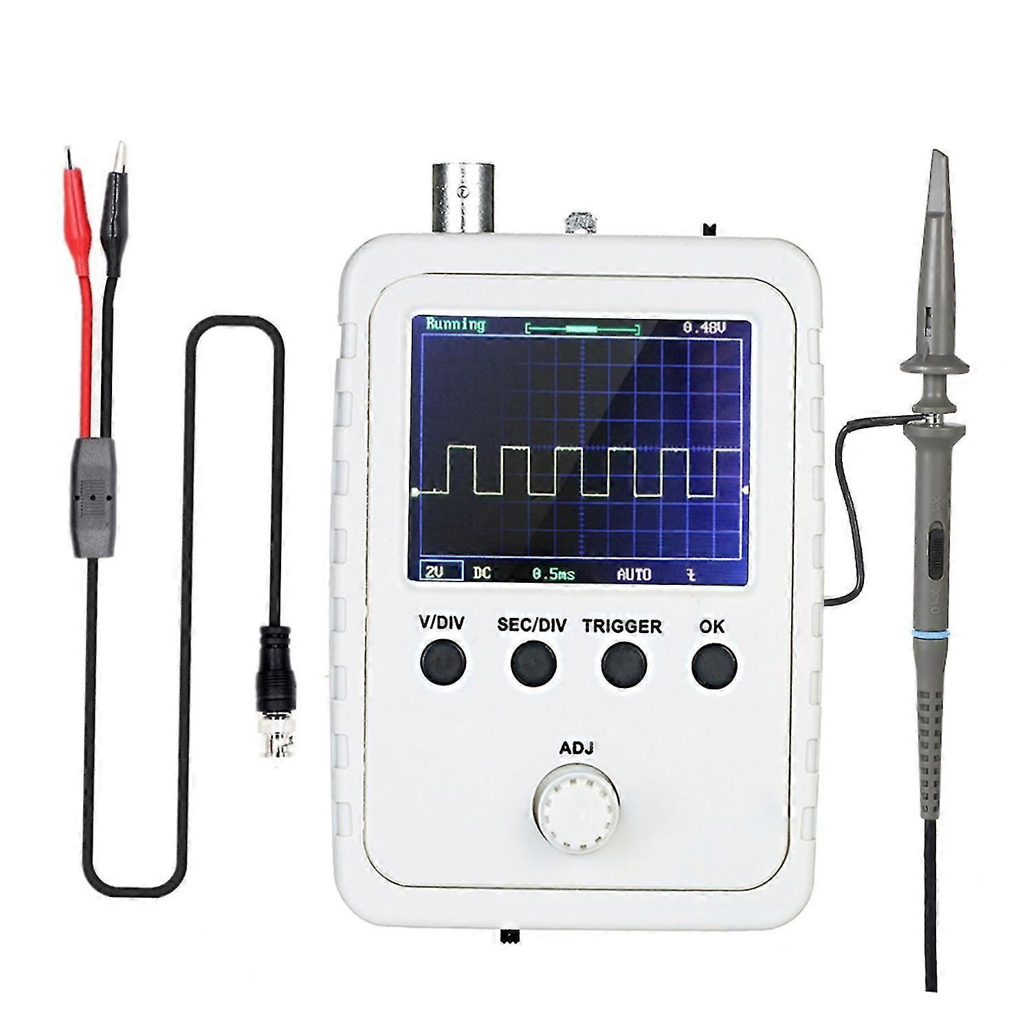 2.4inch TFT Digital Oscilloscope Kit with Power Adapter and BNC-Clip Cable Probe (Assembled Finished