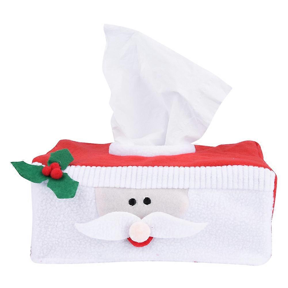 Creative Christmas Rectangle Tissue Box Cover - Santa Claus Design, Large Size, Home Decor Accessory