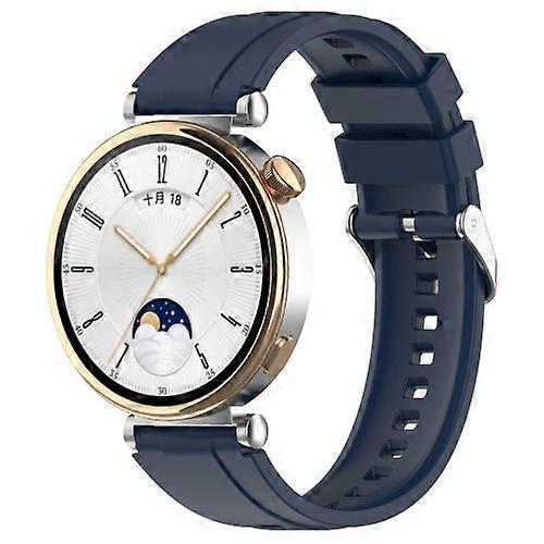 Dla Huawei Watch GT4 46mm Oficjalny silikonowy pasek do zegarka w stylu Steps Style ze srebrną klamrą