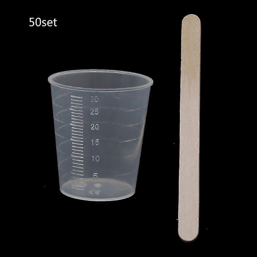 50Piece 30ml Measuring Cup 50Pcs Stirring Sticks for Mixing Resin Epoxy Craft