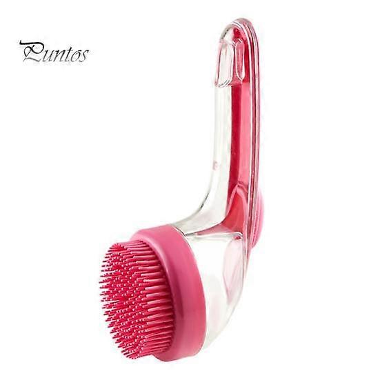 Pet Bath Brush Soft Silicone Brush Head Suspension Hole Design Dog Cat Shedding Brush Ergonomic Handle Dog Comb