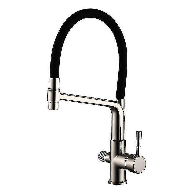 3 Way Kitchen Taps Pull Out Filter Sink Mixer Tap Drinking Purifier Water Tap Brass 360 Degree Swivel Spout