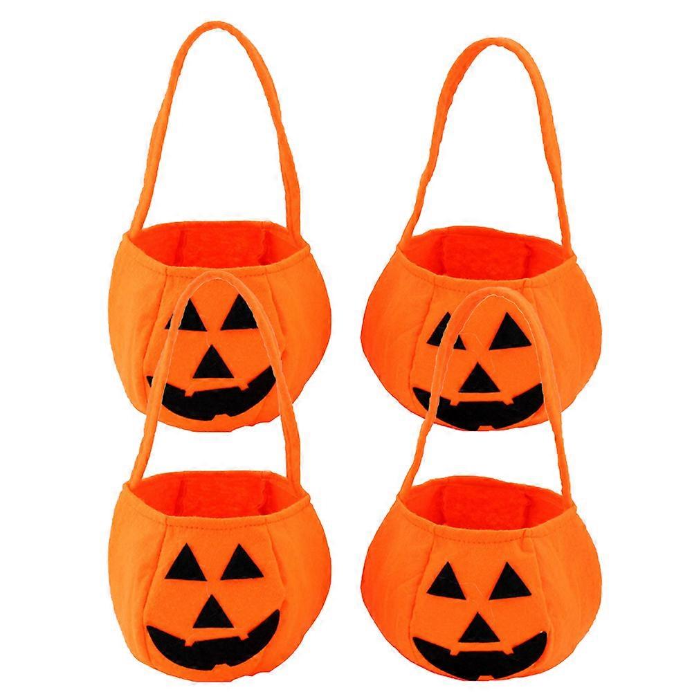 Portable Handled Basket For Trick Or Treat, Halloween Pumpkin Buckets With Strong Enough Design For A Whole Night Of Collecting Candy, Spooky