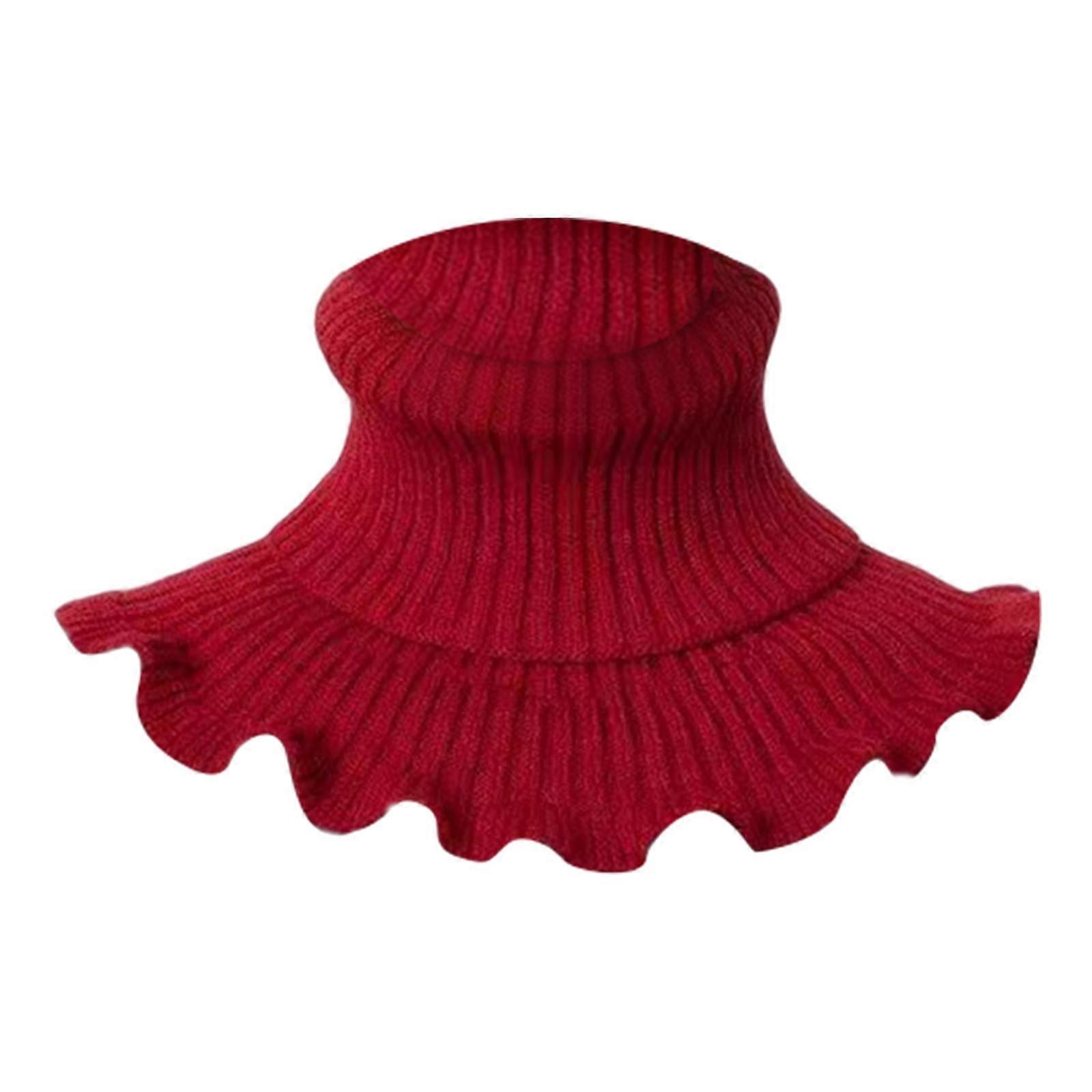 Femmes Col Roulé Tricot Cou Chauffe-Écharpe Couleur Simple Pour Journée Froide Confortable