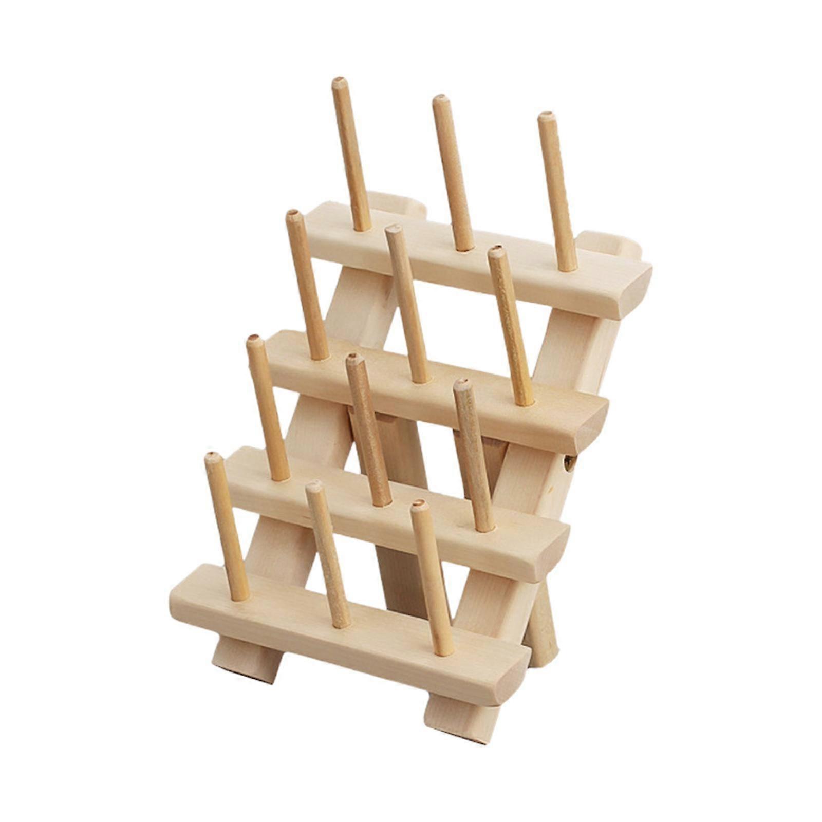 Porte-fil à coudre pliant Organisateur de broderie Cordes Porte-fil en bois