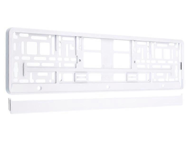 Marco de la placa de matrícula, metalizado, blanco