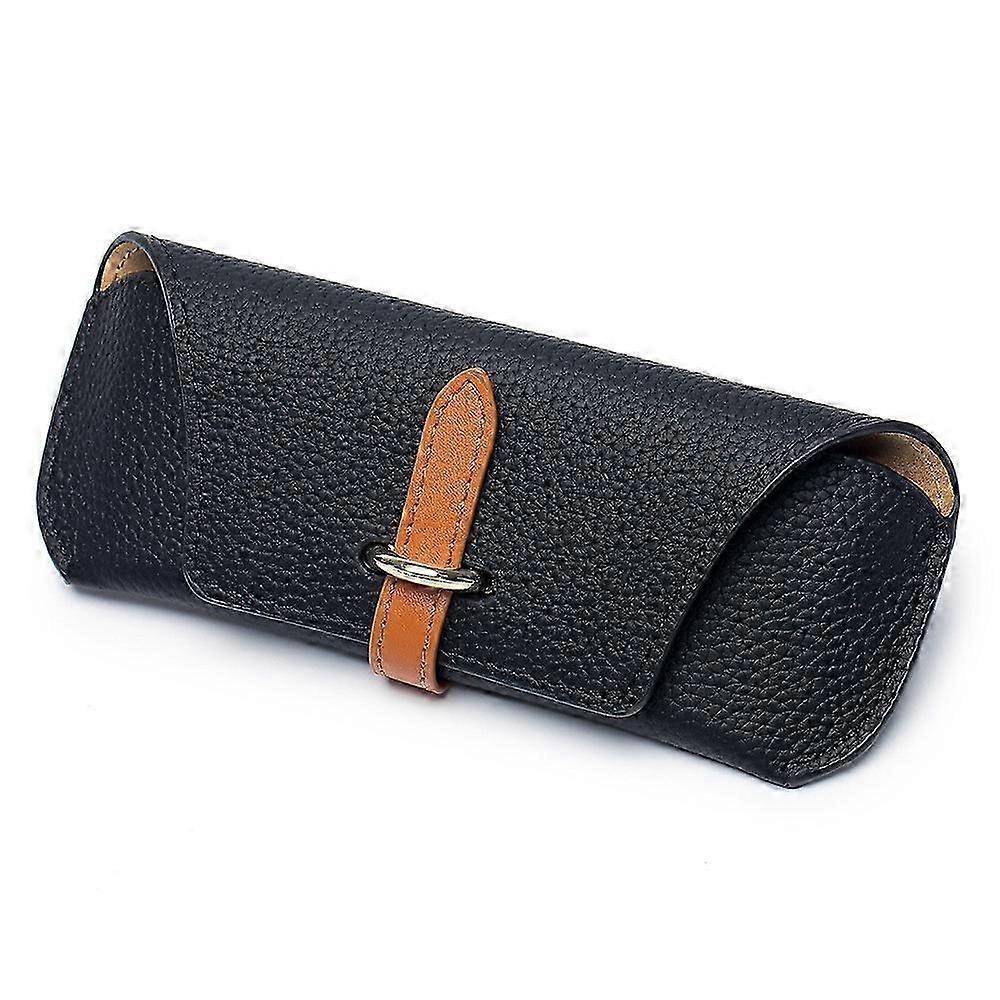 Tragbares echtes Leder Brillenetui Retro Brillenetui Leichte weiche Sonnenbrillenetui für Frauen Männer
