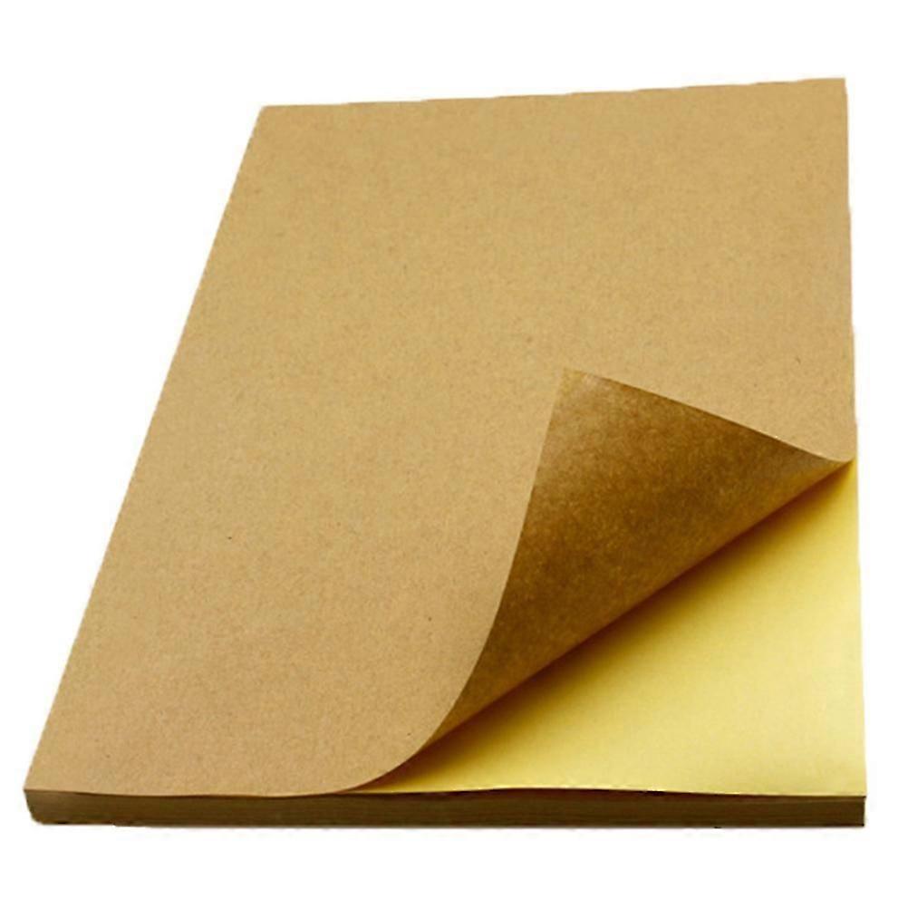 50 Sheet A4 Brown Kraft Sticker Paper Sheet Self Adhesive Label Inkjet Printer