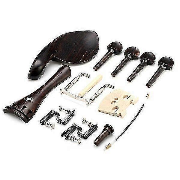 4/4 黒檀バイオリンパーツテールピースペグチンレストメープルブリッジセット