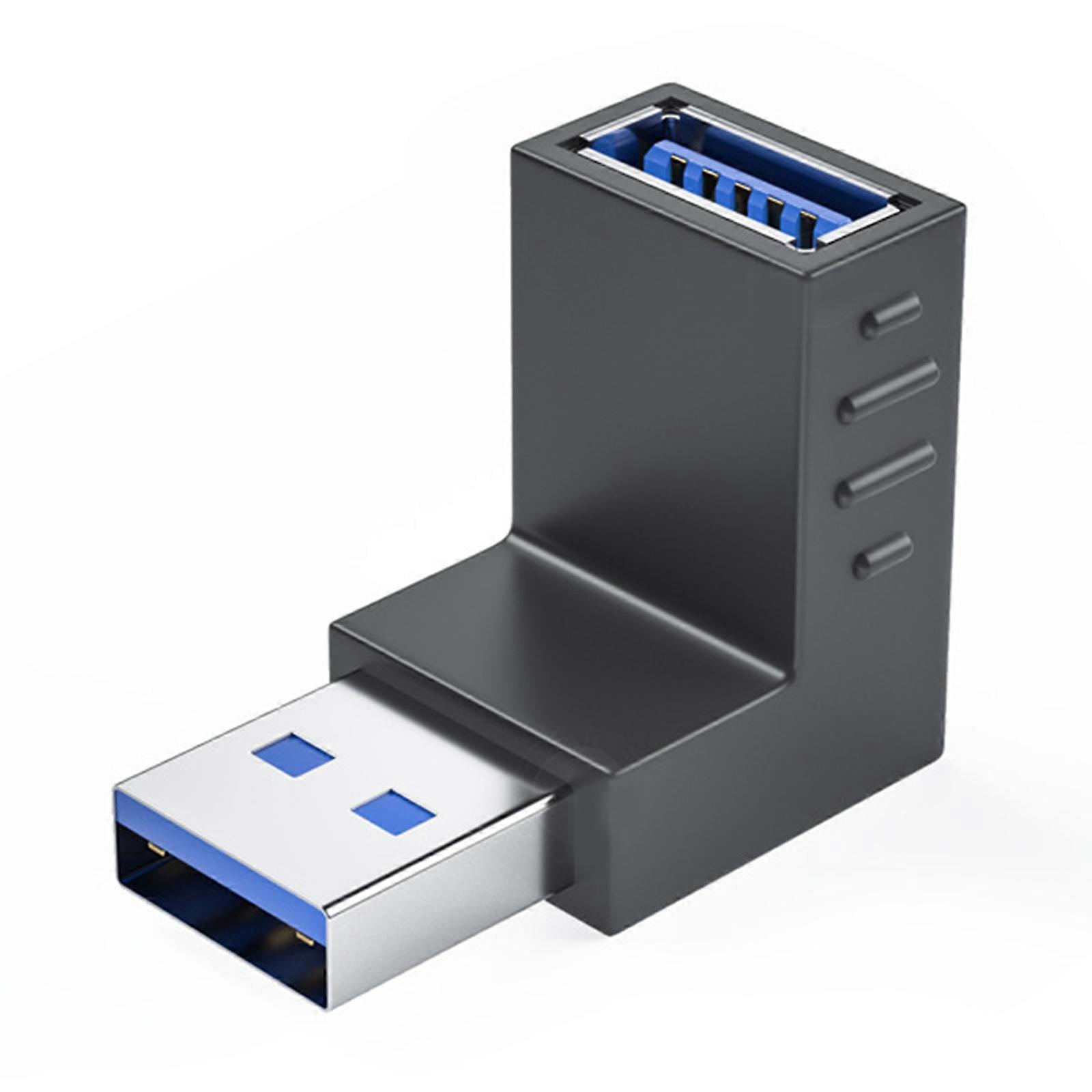 USB 3.0 Adapter 90 Degree Vertical Up and Down Angle, Horizontal Left and Right Angle USB Male to Female Extender