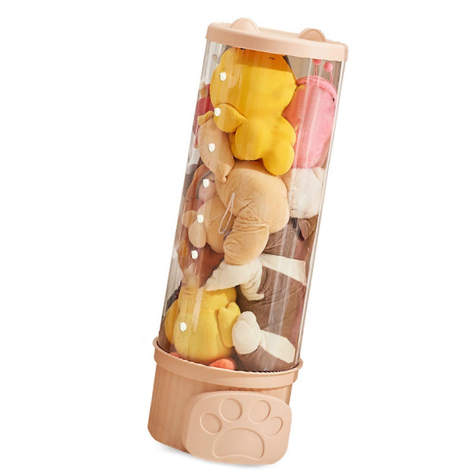 Doll Storage Bucket Thickened Toy Storage Box Transparent Plush Toy Storage Container with Cover Middle 