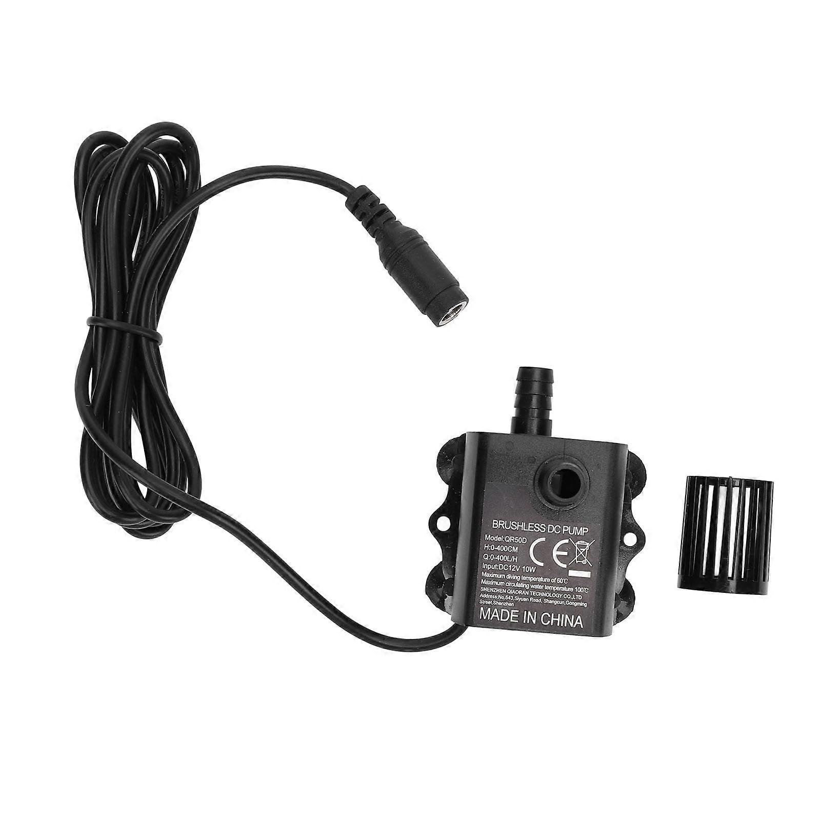DC 12V 10W 0-400L/H Submersible Water Pump, Brushless Micro Submersible Water Pump for Aquarium, Fountain, Computer Water Cooling System