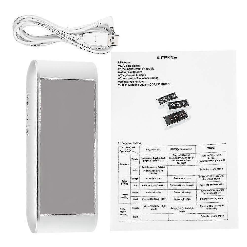 Digital LCD Indoor Home Thermometer  Display Meter with Clock（Red）