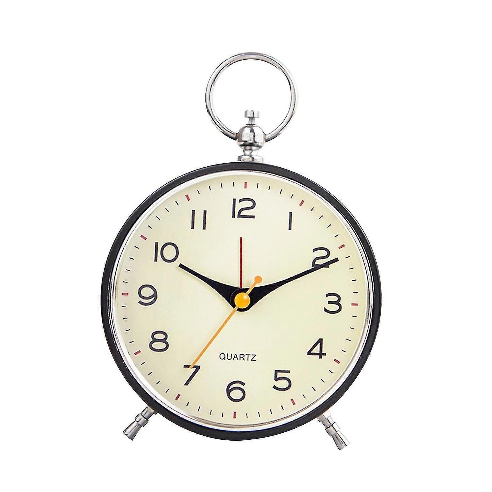 Silent Alarm Clock with Light Non Ticking Decorative Desk Table Clock Bedside Wake up Clock Bed Shaker for Study Room Bedside