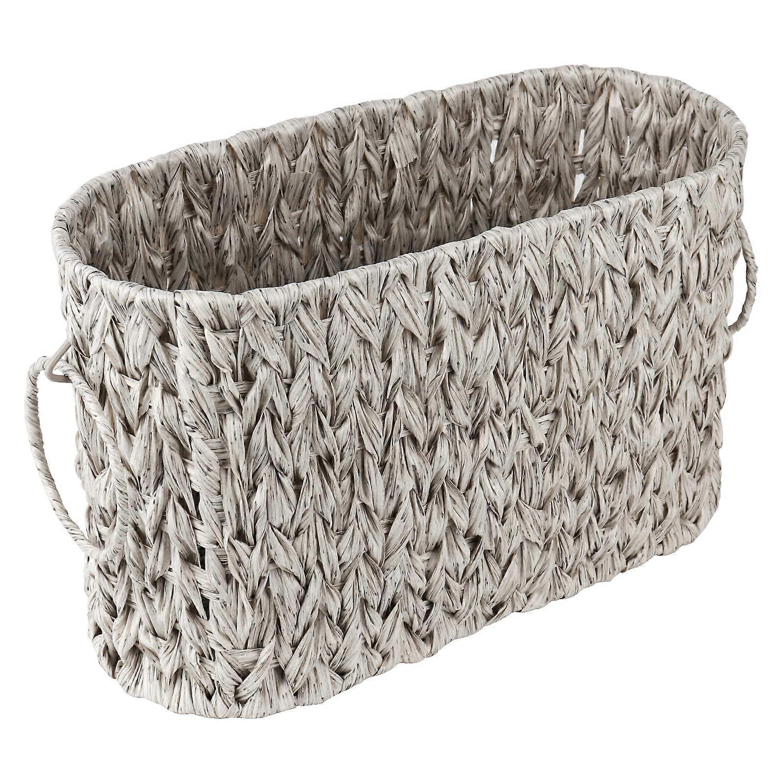 Roll Extra Large Wicker Basket for Bathroom Paper Towel Storage and Toilet Paper Holder (with Storage Function)