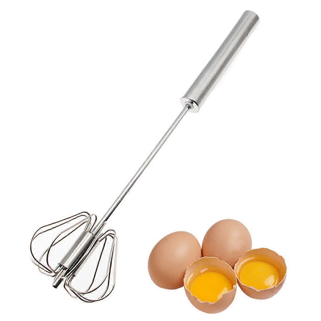 Professional Egg Whisk Beater Stainless Steel Hand Push Wire Whisk For Eggs And Batters Semi Automatic Blender Mixer 1 Piece