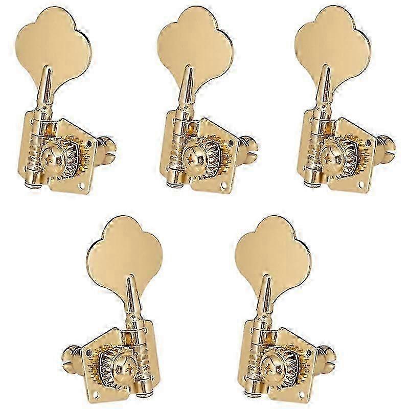 1 Set of 5Pcs Gold Open 5 Strings Bass Guitar Tuning Pegs Tuners Machine Heads Musical Instrument A