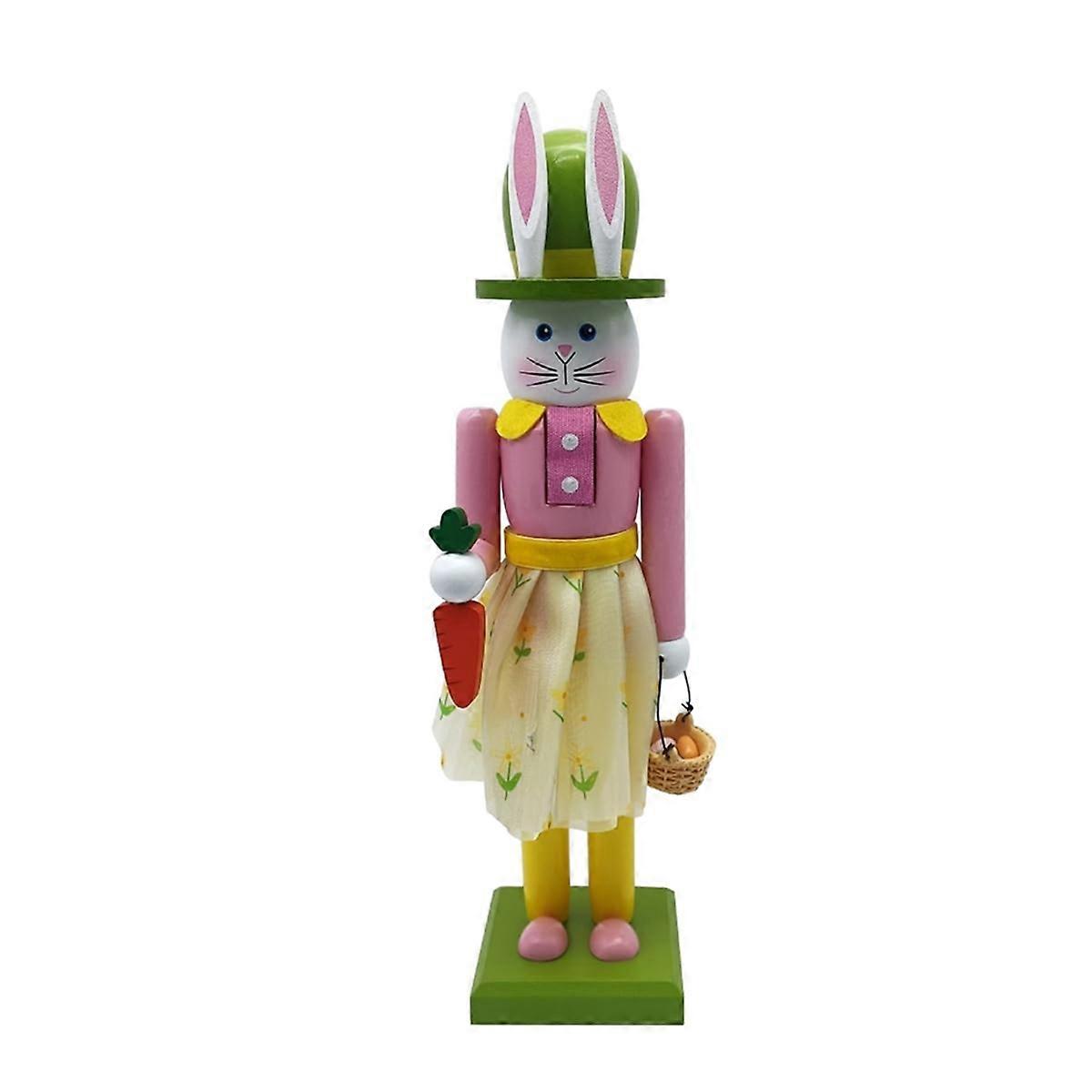 12inch Wooden Nutcracker Decorations,Easter Bunny Wooden Nutcracker Decor,Easter Nutcracker Figure
