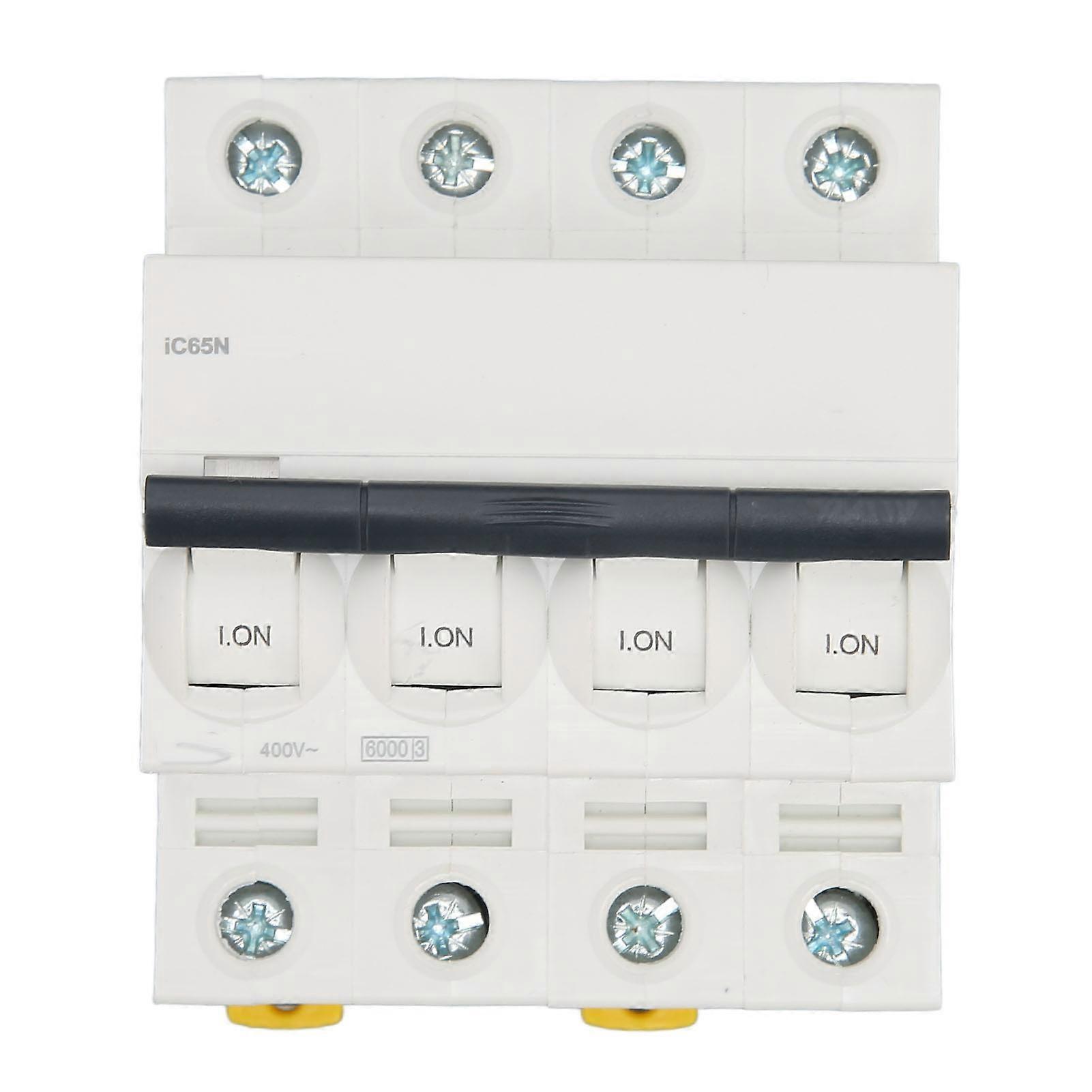 PA66 Miniature Circuit Breaker, Flame Retardant Case, 4P Automatic Circuit Breaker for Commercial Building, AC 400V 20A