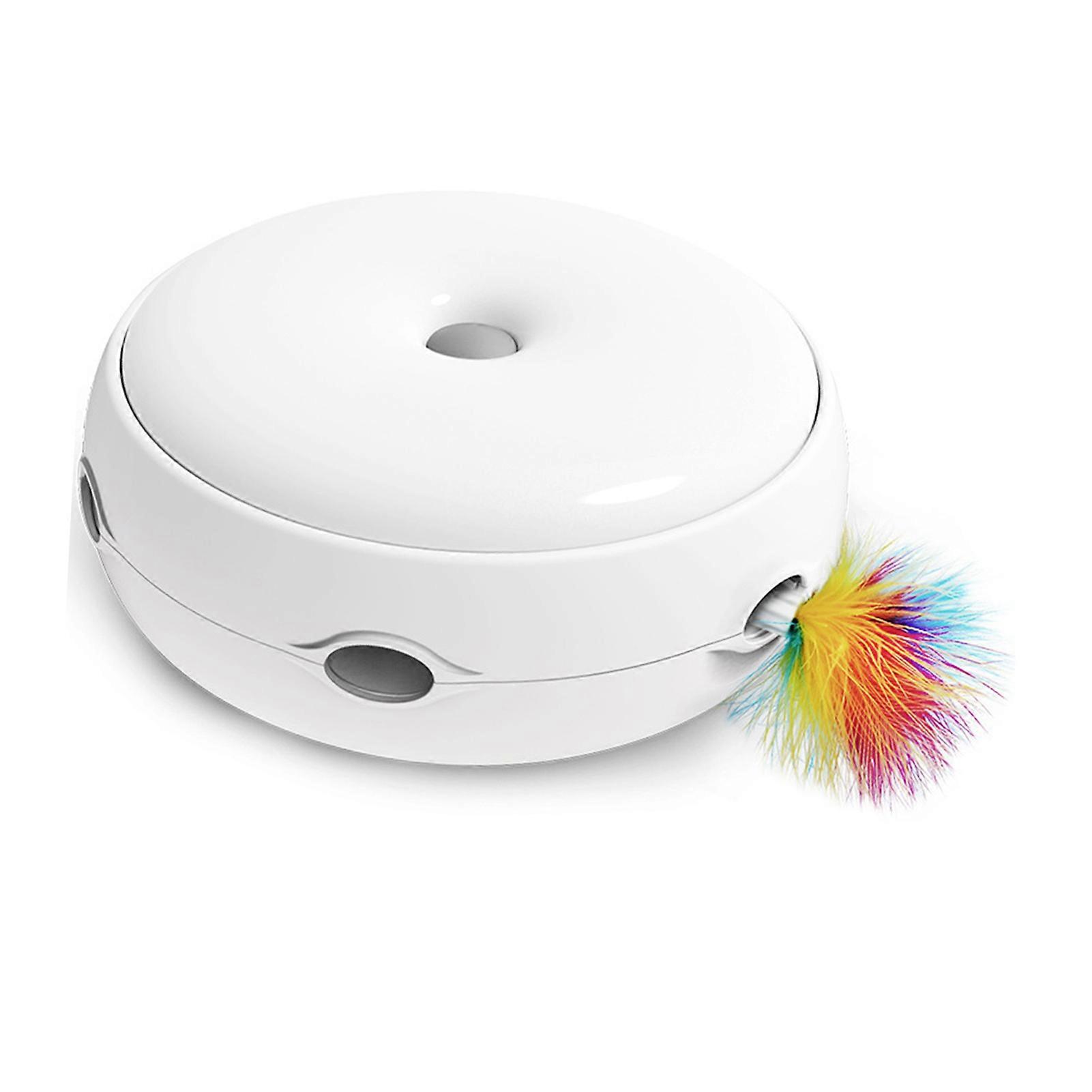 Cat Feather Turntable Interactive Smart Electric Cat Turntable Toy with Light and Sound for Cat Kitten 