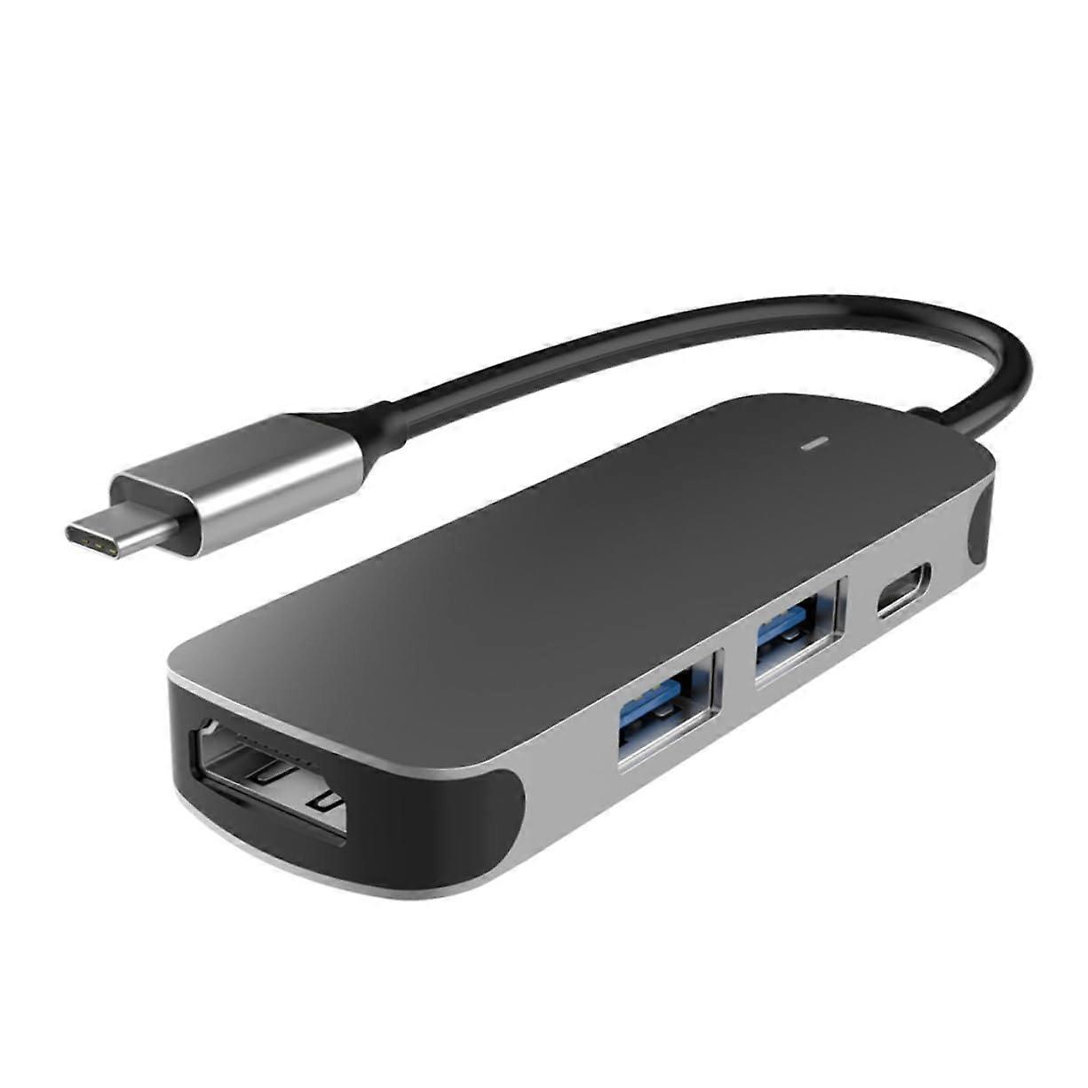 Type-C Expansion Transfer Adapter Dock Hub with USB Ports for Data Transfer and Connectivity Compatible with Laptops and Devices