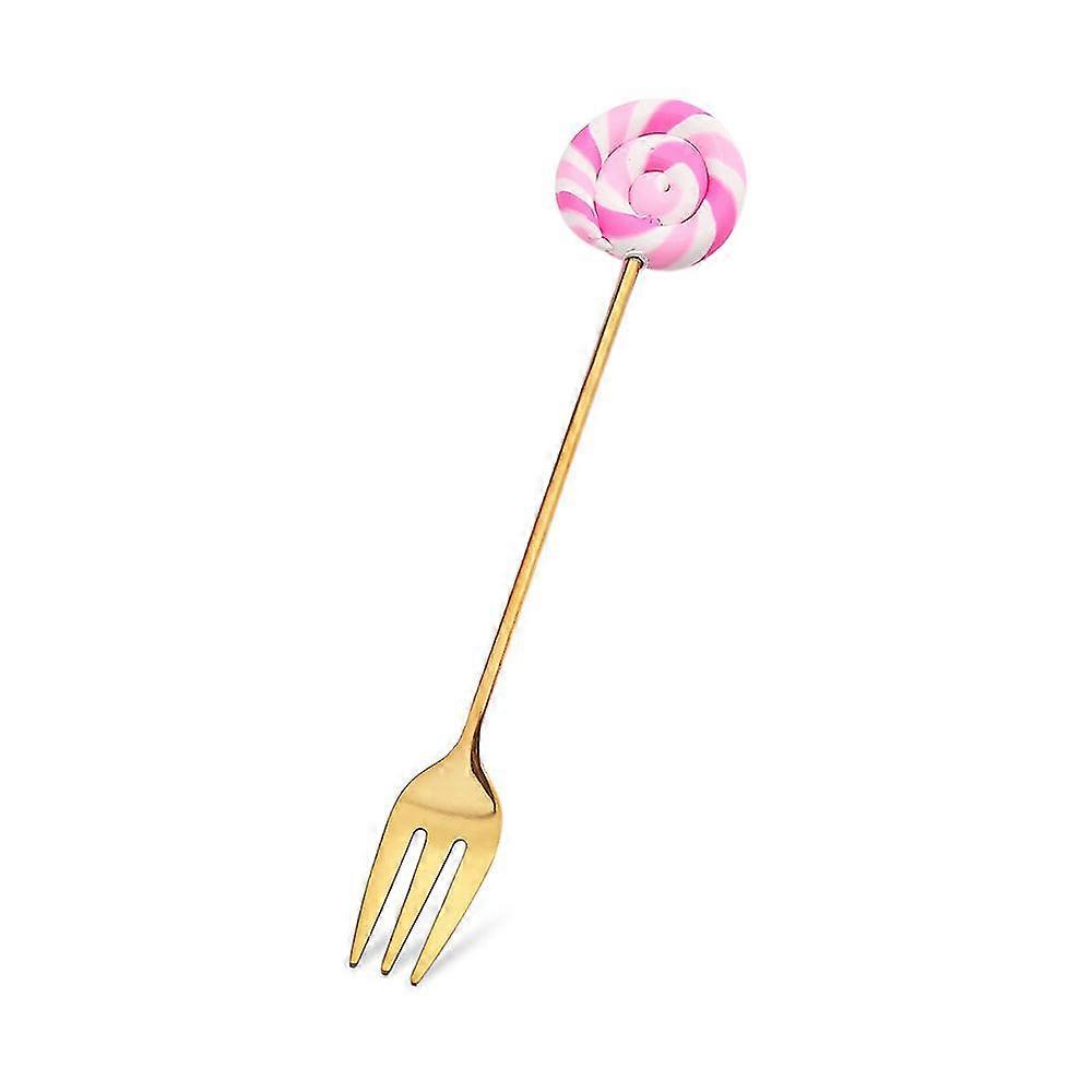 Small Dessert Light Pink Candy Shape Fork QSZ