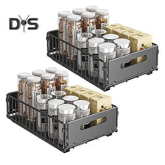 1/2Pcs Pull-out Cabinet Organizer Storage Basket Large Capacity Strong Load-Bearing Easy Installation No Drill Slide-Out Drawers Storage Racks