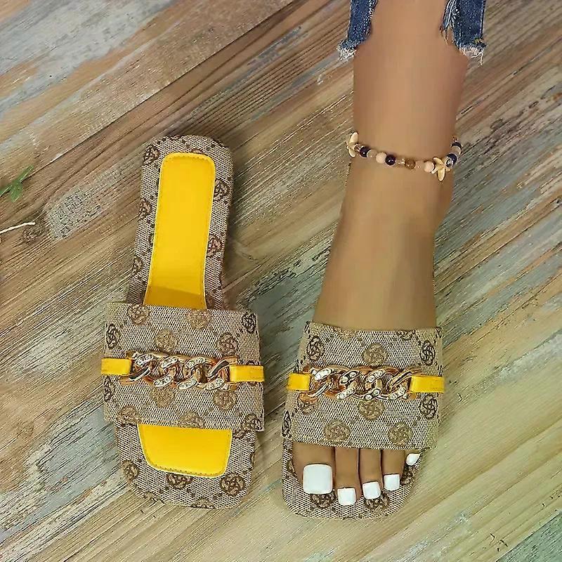 נשים נעלי בית חדש קיץ שטוח סנדלי יוקרה חיצוני חוף נעלי טרנד מותג מעצב נשים נעלי בית בגודל גדול שקופיות נשים