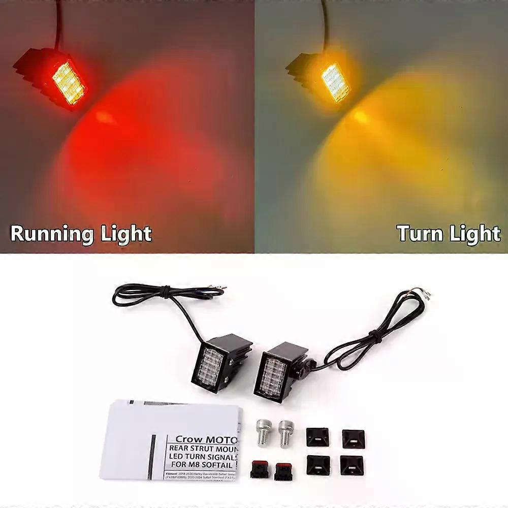 NEW Motorcycle Mini Rear Fender Struts Turn Signal Lights compatible for Har-ley M8 SOFTAIL Street Bob Standard Breakout 117 Low Rider ST
