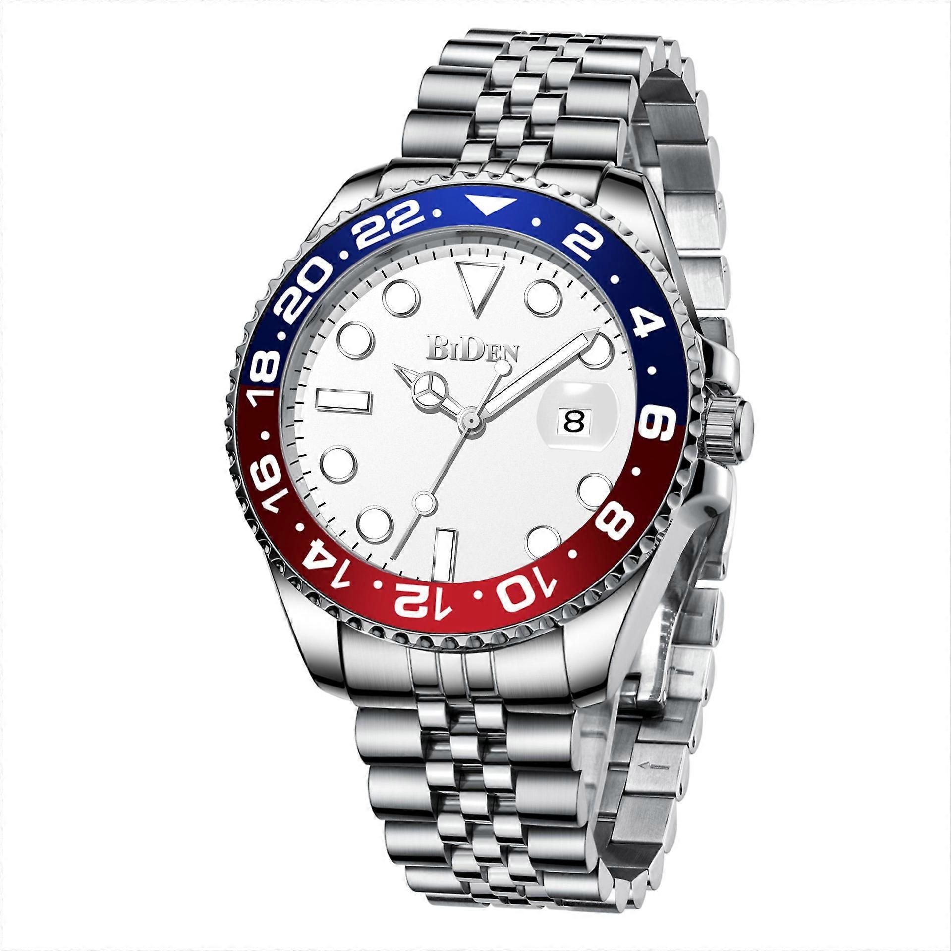BIDEN Unisex Compact Watch - 20mm Date Display 30M Water Resistant Stainless Steel