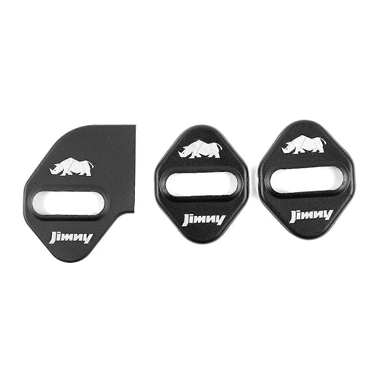 For Jimny Door Lock Cover Car Door Lock Protective Cover for 2019 2020 2021 Accessories (Black)
