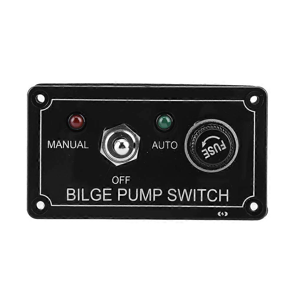 Switch Panel Black ABS 12V DC LED Indicator Bilge Switch Pump Panel Manual Off Auto for Boat Marine