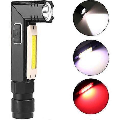 2025 Latest Model  Red and White Light Strong Light Flashlight 90 Folding 360