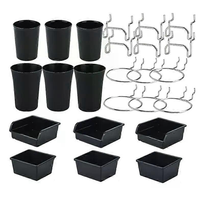 Peg Board Bins Peg Board Cups With Hooks & Loop 12Pack Peg Board Organizer Accessories Peg Board Tools Organizer
