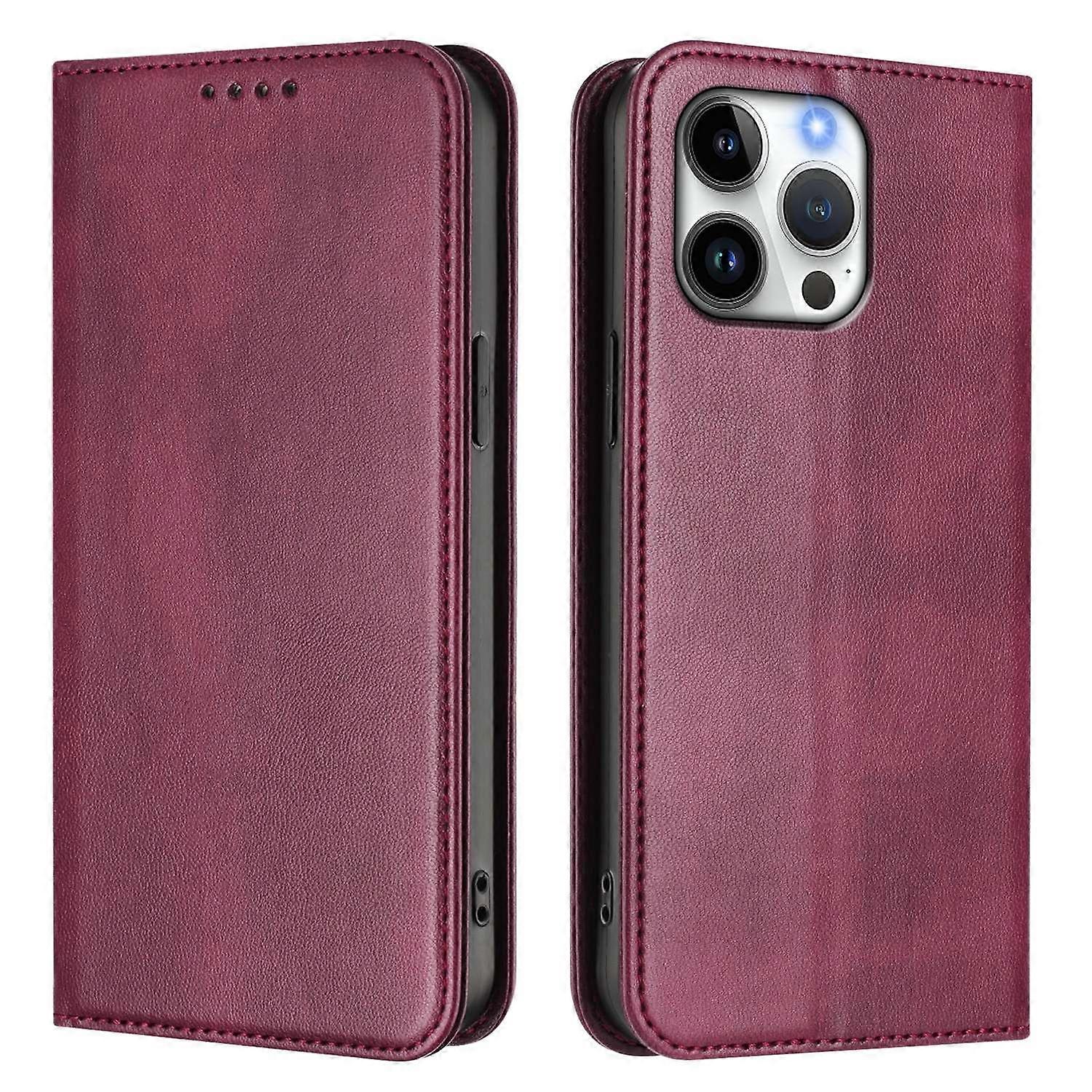 For iPhone 16 Pro Max Wallet Cases Retro Texture RFID Blocking Leather Phone Cover