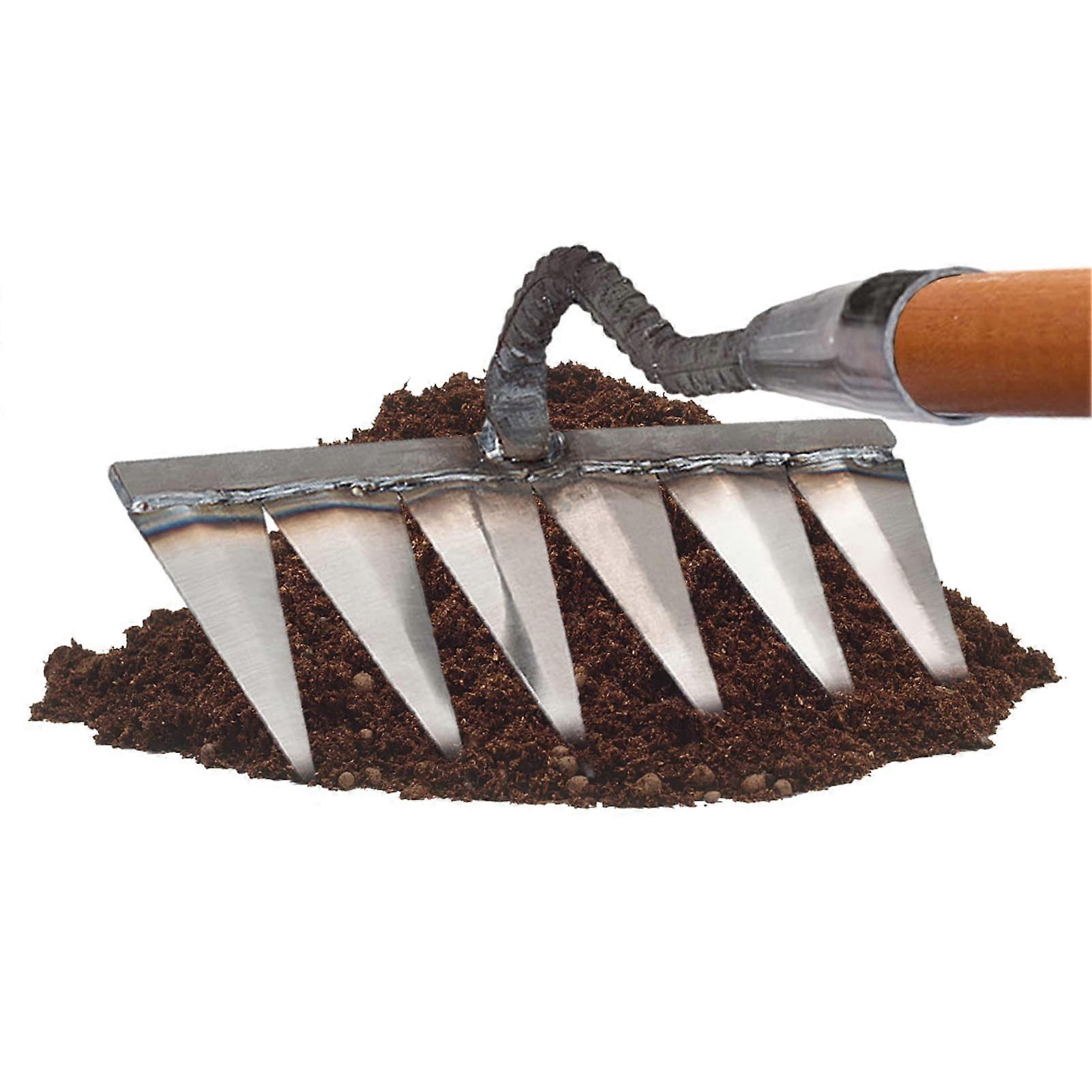 Carbon Steel Dethatcher Gardening Hand Tool for Lawn Dethatching and Garden Cultivating