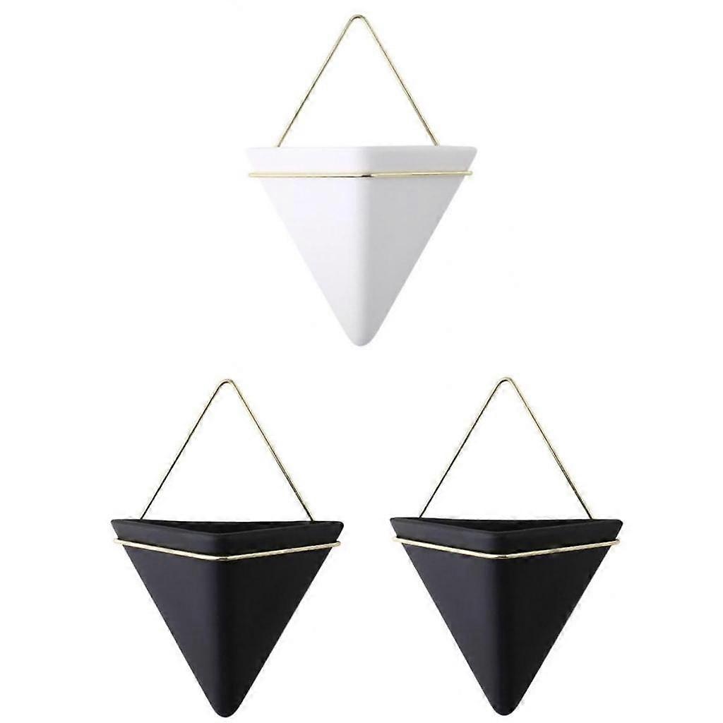 3 X Triangle Wall Planters Geometric Wall Flower Pots Home