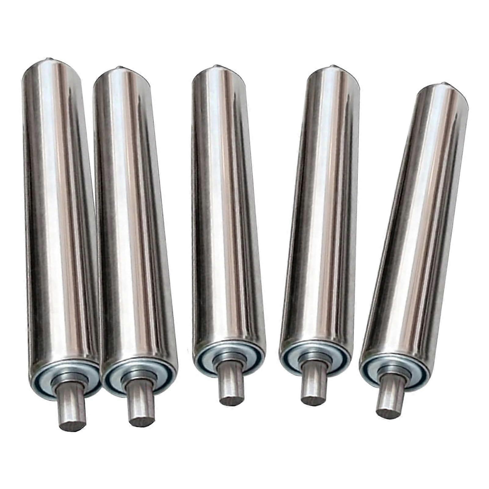 Conveyor Rollers 5 Pack Heavy Duty Stainless Steel Gravity Rollers, Diameters 2.3/1.9/1.5/1.25/1 In, L 250mm