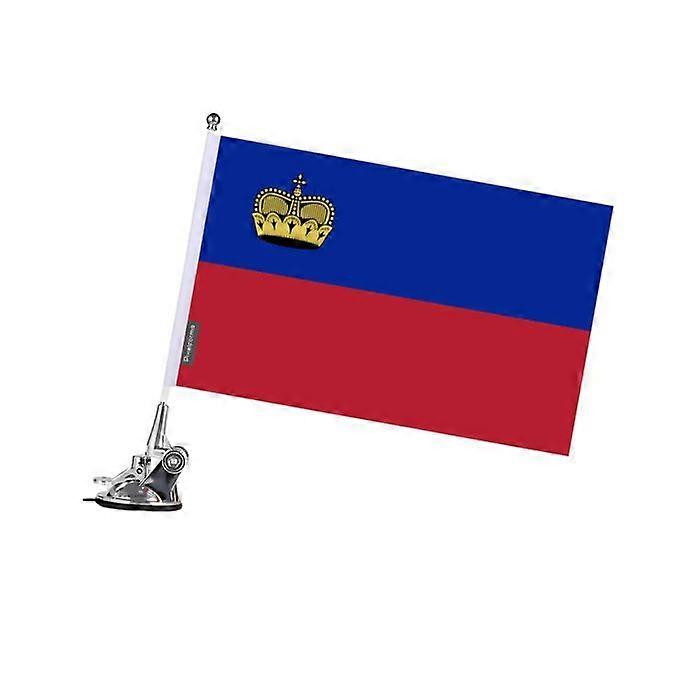 Suction Cup Flagpole – Flag of Liechtenstein – 27 x 35 cm – Polyester – Stainless Steel