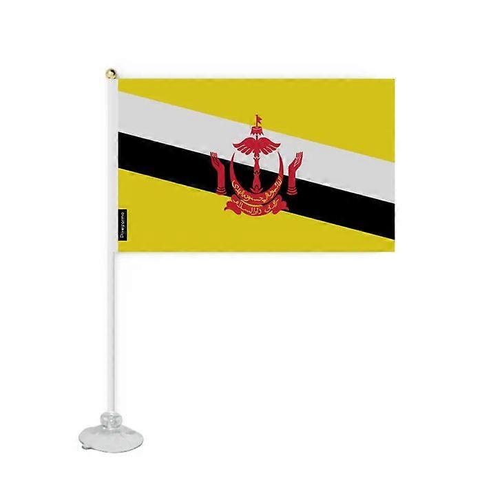 Flag - Brunei - Mini Suction Cup Flag - 20 x 30 cm - Polyester - Double-Sided Print
