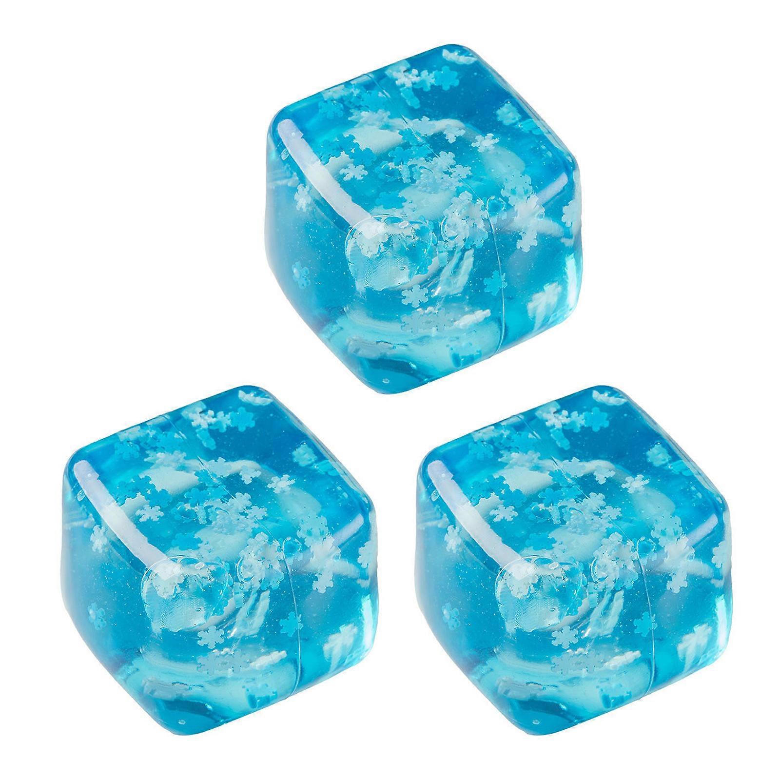 Stretchy Ice Cube Stress Relief Toy 3Pieces Soft Sensory Squeeze Balls For Classroom Office Use Hand Relaxing Props