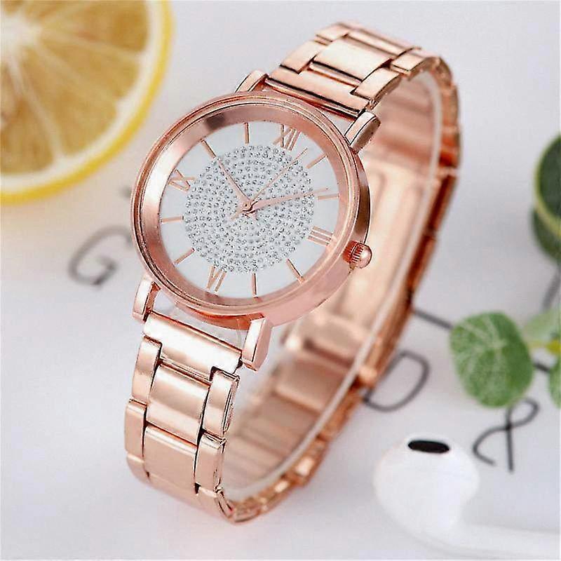 Ladies Casual Quartz Watch with Luxury Rose Gold Steel Strap for a Stylish Wristwear Experience