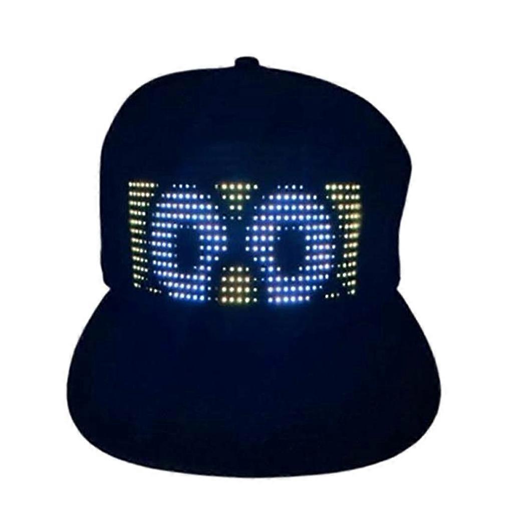 Multi-Language Bluetooth-Smart Cap Mobile Control Editing LED Display Hat Lamp Word for Party Club Christmas Halloween