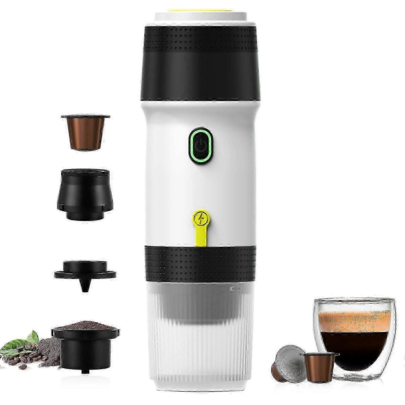 Portable Electric Espresso Machine Ground Coffee & Capsule Coffee Maker, 7500mAh Cold Brew & Self-Heating Coffee