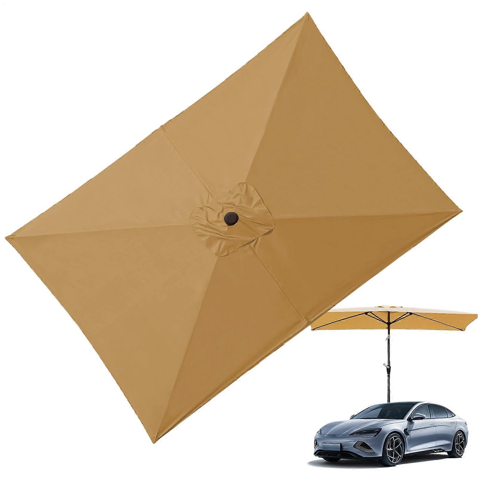 Replacement Parasol Canopy, Square Cantilever Umbrella, Durable Khaki Garden Accessory For Poolside, Beach And Table