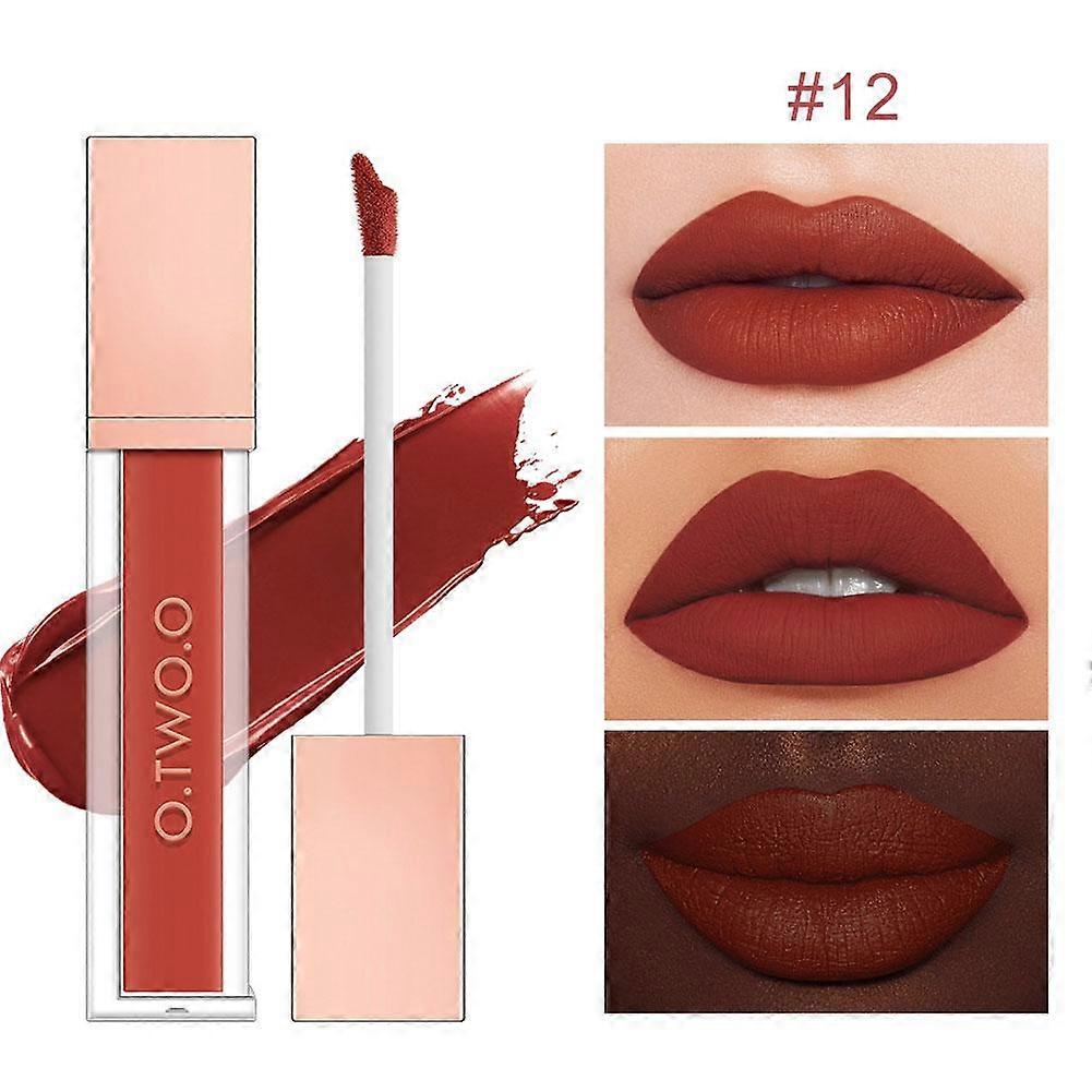 Velvet Matte Lip Gloss 12 Colors High Pigment Waterproof Long Lasting Non Stick All Skin Types