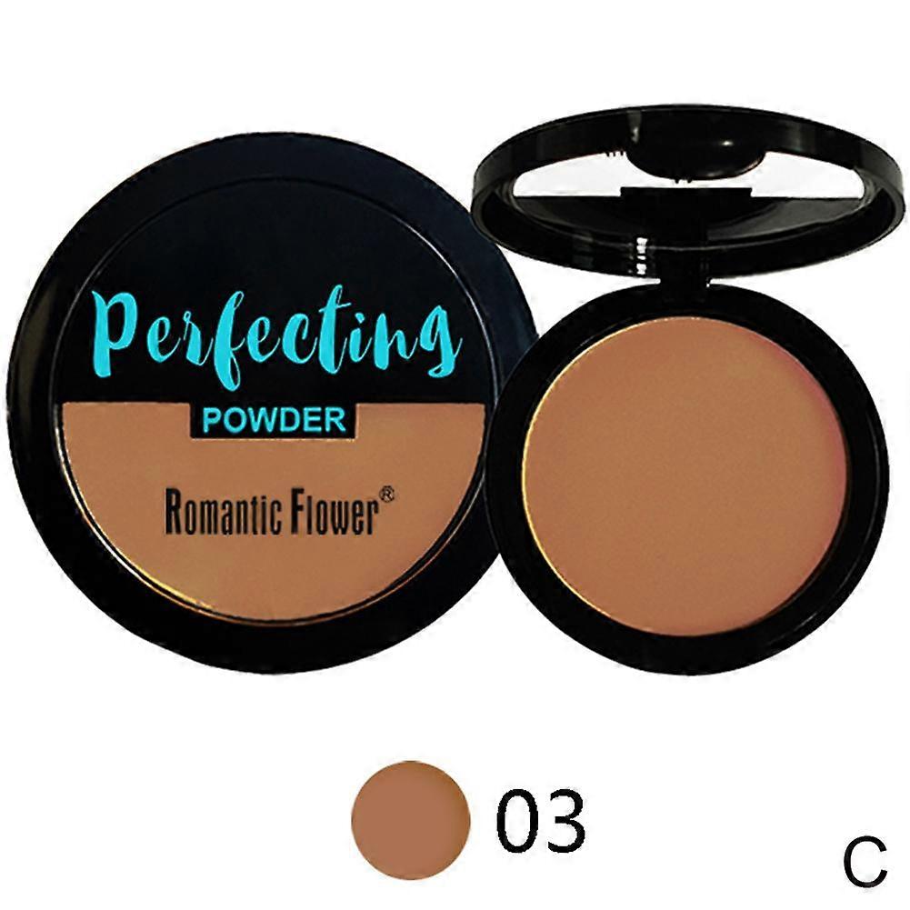 03(C)$Dark powder single layer matte waterproof concealer cosmetics makeup pressed powder with powder puff